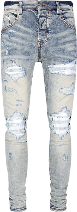 Pantalon Amiri Jeans Skinny Déchiré Bleu Clair