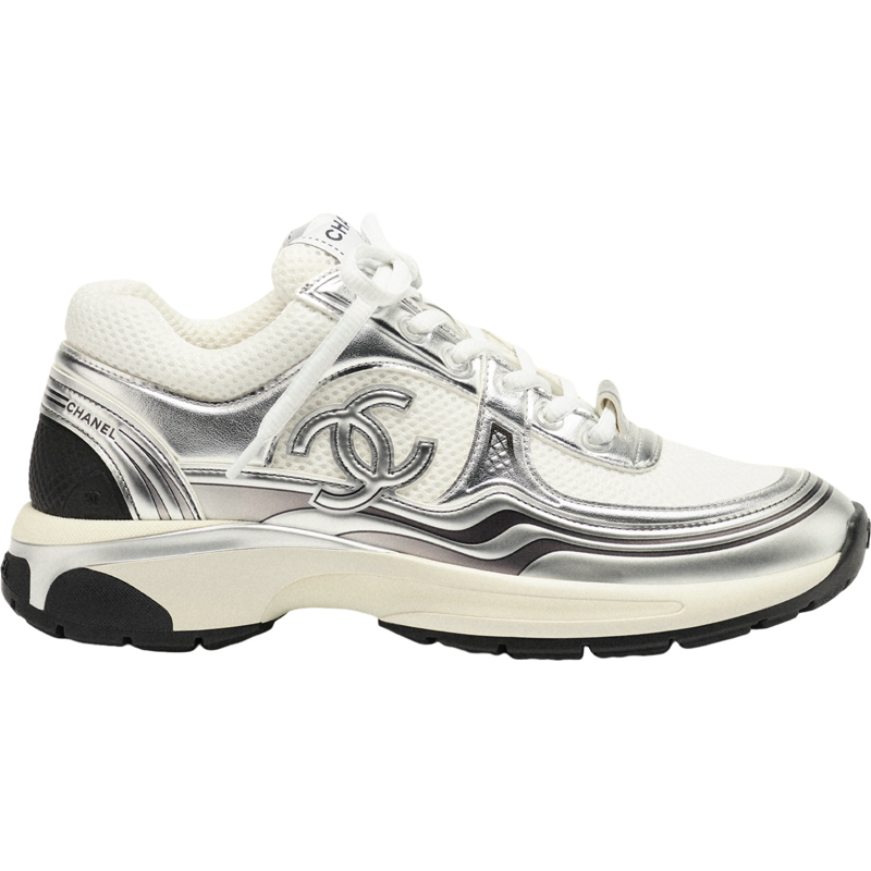 Balenciaga Sneaker CC Logo Blanc Argenté et Noir