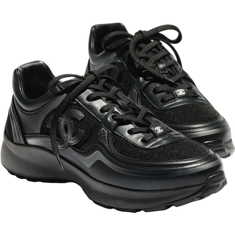 Sneaker Plateforme Noire Luxe Design Contemporain