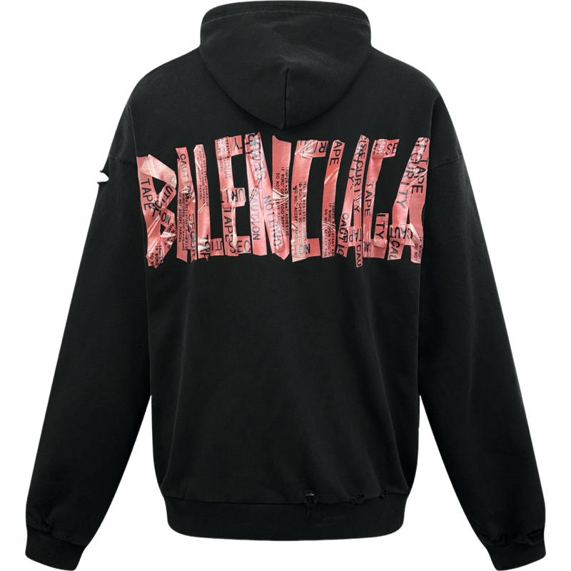 Hoodie Streetwear Noir avec Inscription Graphique Rose
