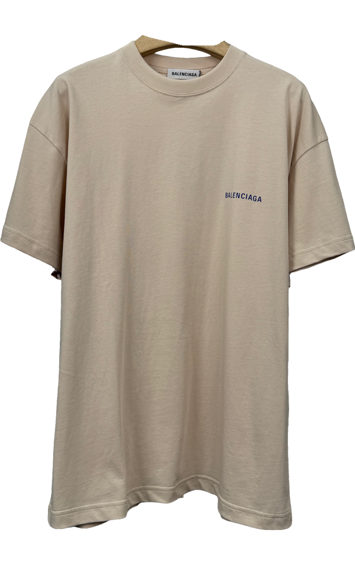 T-shirt Balenciaga Logo Coton Beige