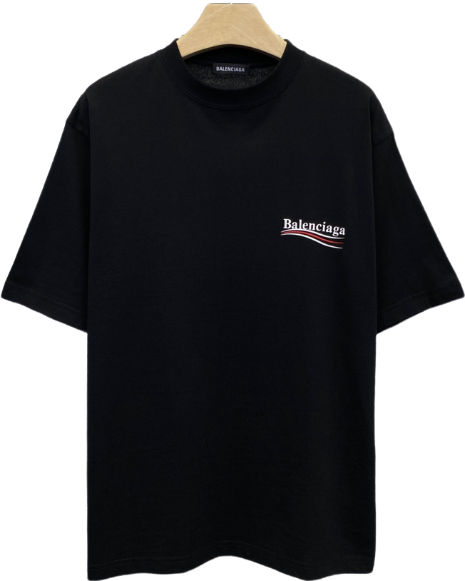 Balenciaga T-Shirt Noir Logo Brodé