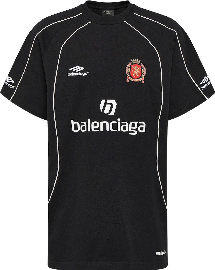 T-shirt Balenciaga Logo Crest Noir