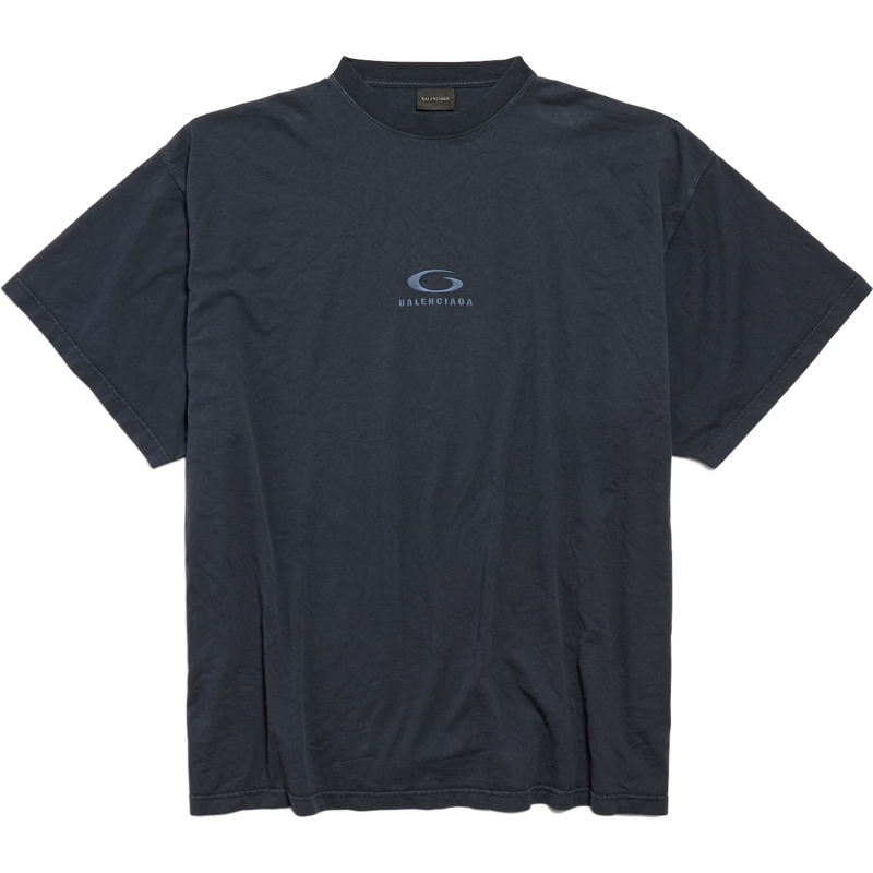 Balenciaga T-shirt Logo Brodé Noir