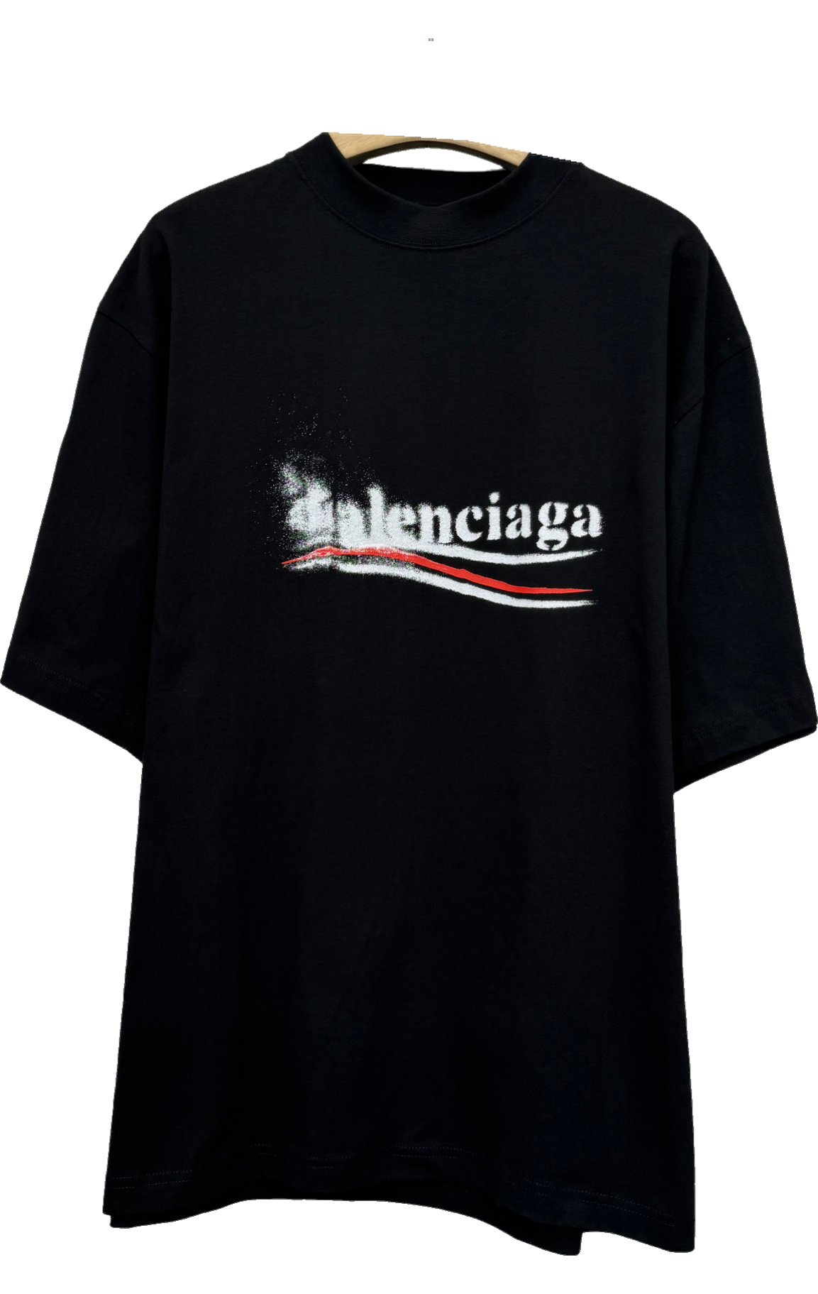 T-shirt Balenciaga Logo Spray Paint Noir