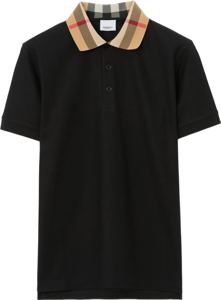 Burberry Polo Noir Col Check Vintage