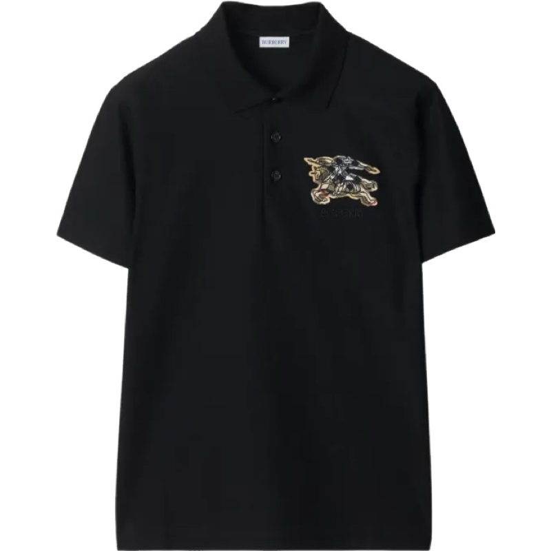 Polo Burberry Noir avec Lion Doré