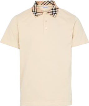 Burberry Polo Manches Courtes Beige Carreaux Check