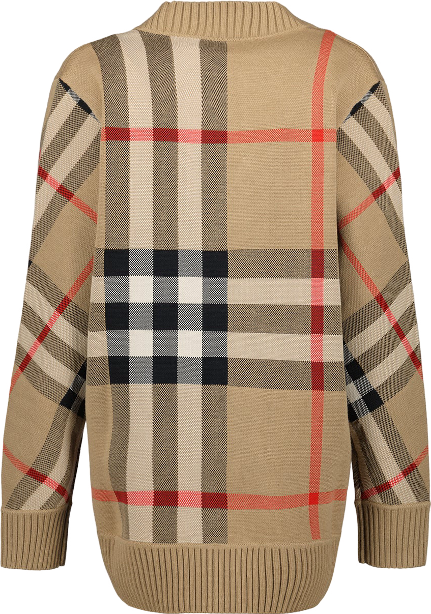 Burberry Pull à Carreaux Nova Check Beige