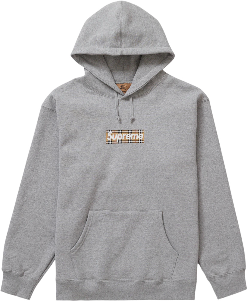 Supreme Hoodie Burberry Check Gris