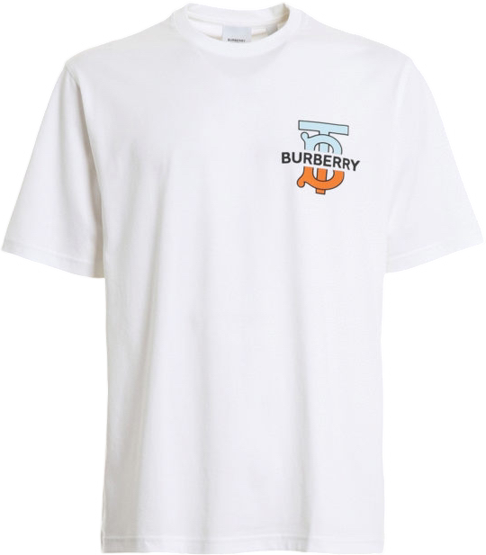 Burberry T-shirt Blanc Motif Logo Graphique