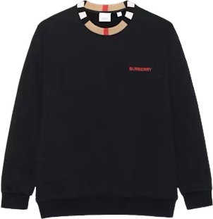 Burberry Sweatshirt Coton Logo Brodé Noir