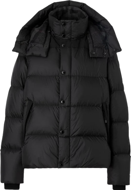 Doudoune Puffer Noire à Col Amovible