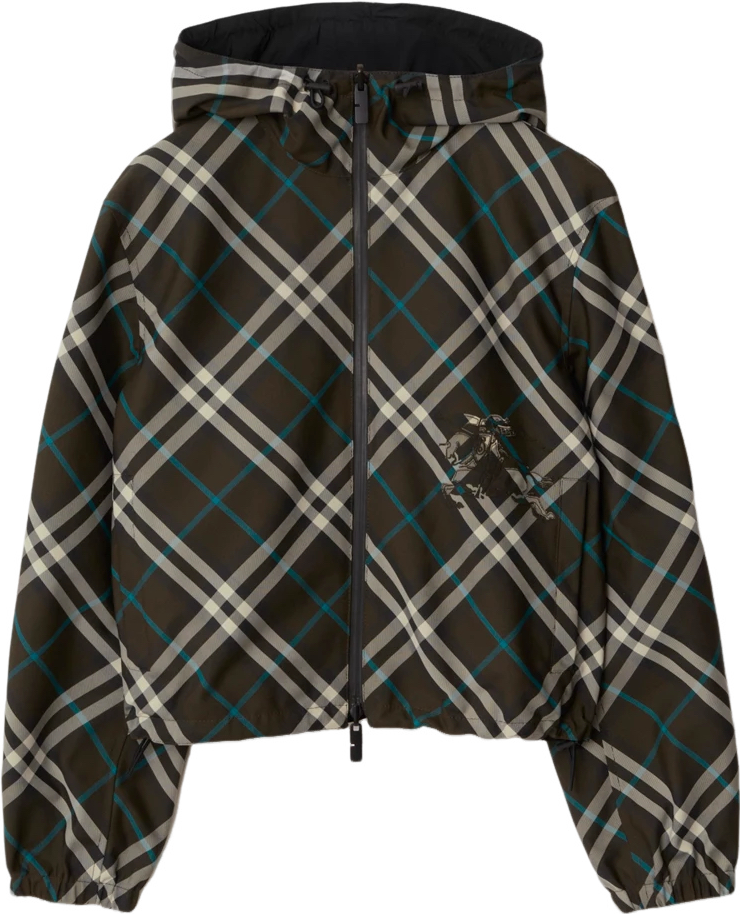 Veste Burberry Check Cropped Noir et Blanc