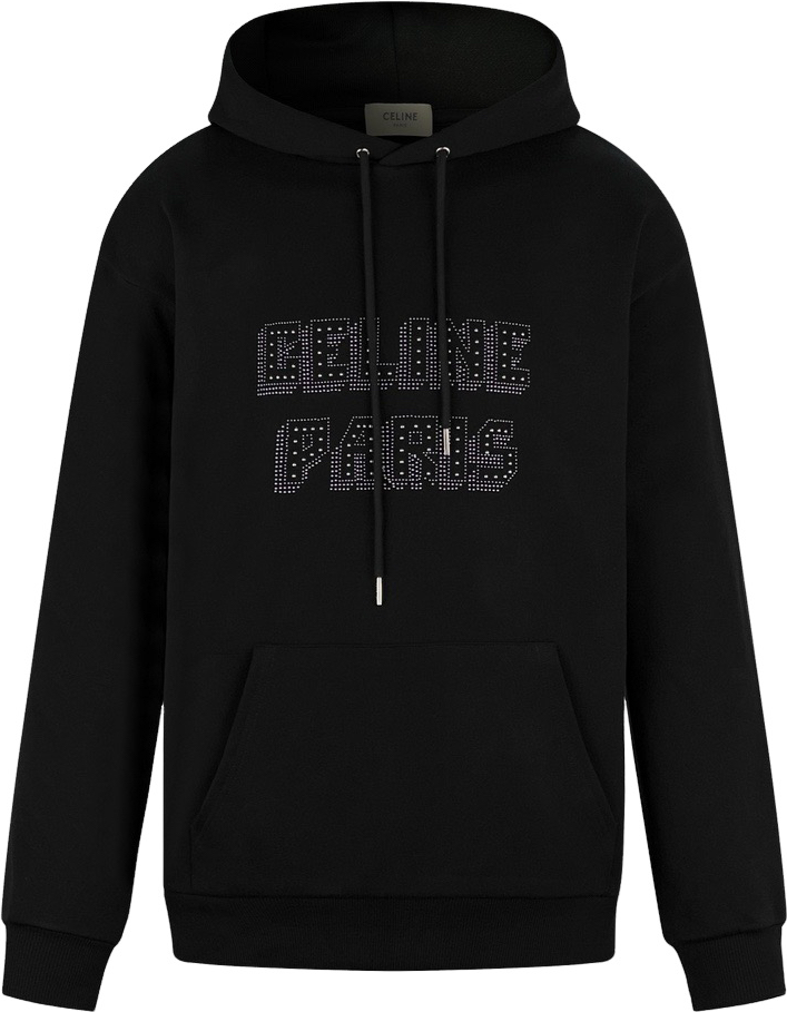 Céline Hoodie Believe Paris Studded Black