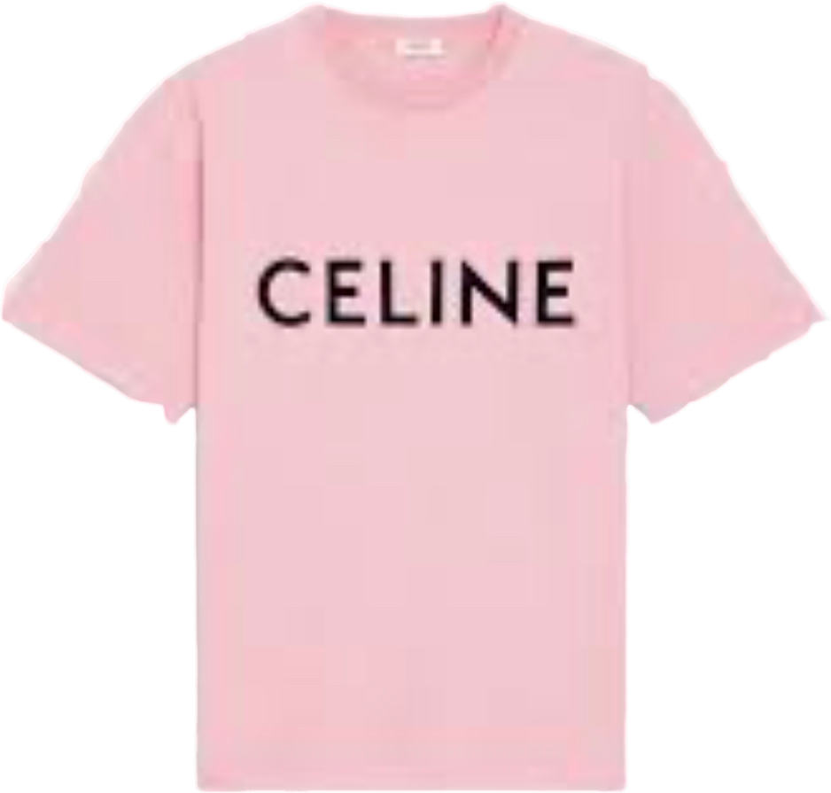T-shirt Céline Logo Imprimé Rose