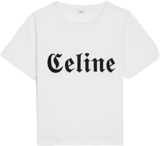 Céline T-shirt Logo Celine Blanc