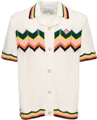 Chemise Chanel Chevron Motif Crème et Multicolore