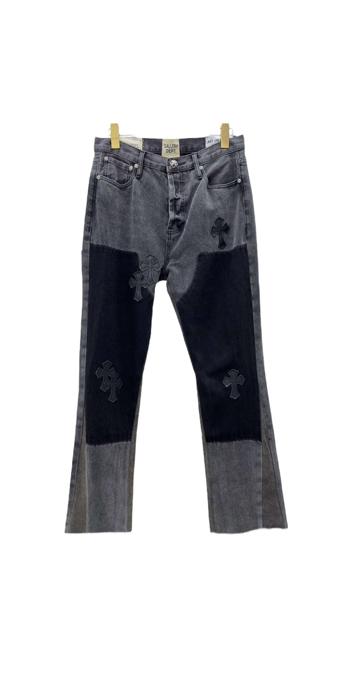 Gallery Dept. Pantalon Denim Colorblock Croix Brodées