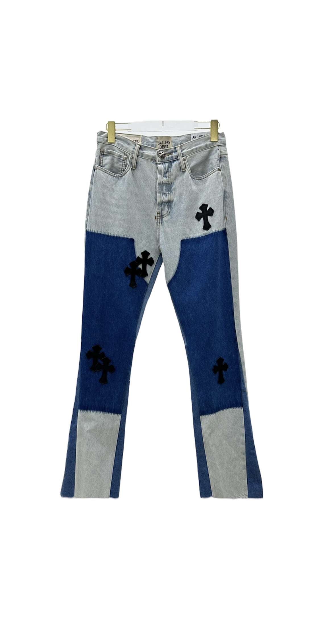 Gallery Dept. Pantalon Jeans Bicolore Croix Noire