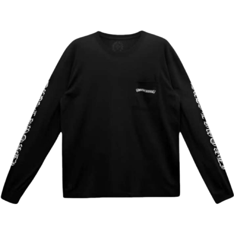 Sweatshirt Noir à Manches Longues avec Détails Texturisés