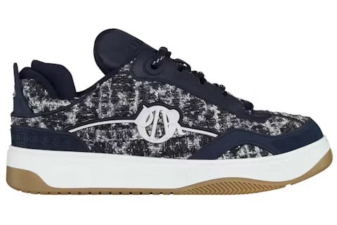 Sneaker Autre Cuir et Tweed Noir Blanc Talon Gomme