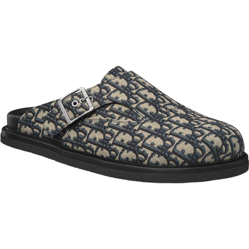 Mule Dior Oblique Monogram Toile Beige et Noir