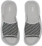 Sandales de bain monogramme gris et blanc