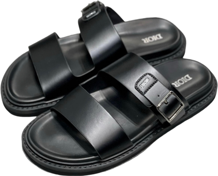 Sandales Dior Homme Noires à Boucles