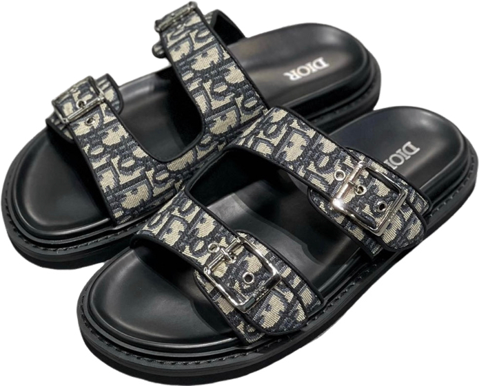 Dior Sandales Plate-forme Monogram Canvas Noir