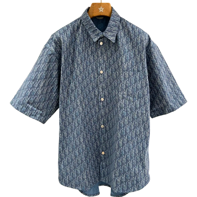 Chemise Dior Monogram Quilted Bleu Gris