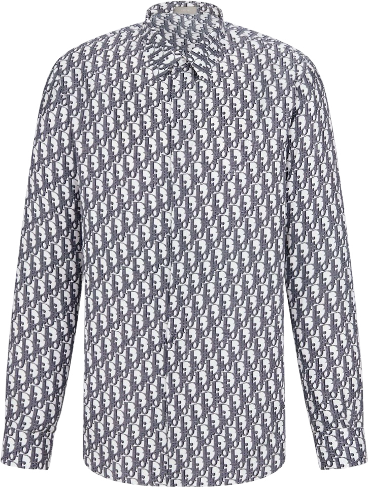 Chemise Dior Oblique Monogram Grise et Blanche