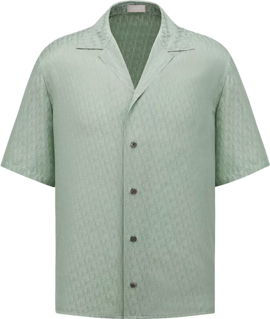 Chemise Dior GG Jacquard Manches Courtes Vert Menthe