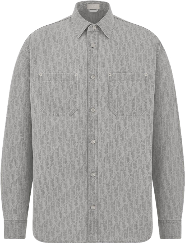 Chemise Dior Oblique Grise en Coton