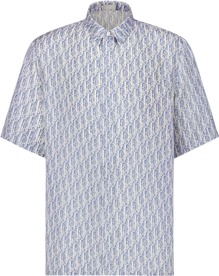 Chemise à motif monogramme bleu et blanc - Autre