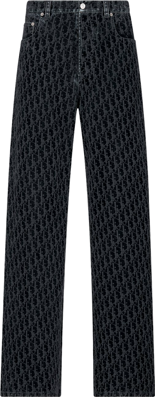 Dior Pantalon Denim Monogram Jacquard Noir