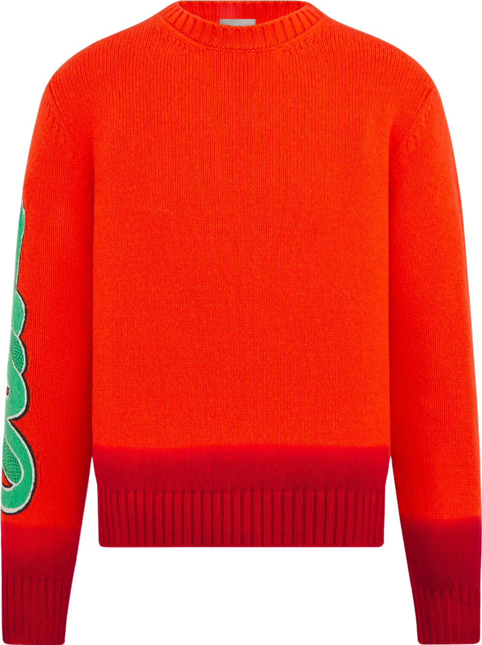 Pull col rond rouge et bordeaux à détail vert