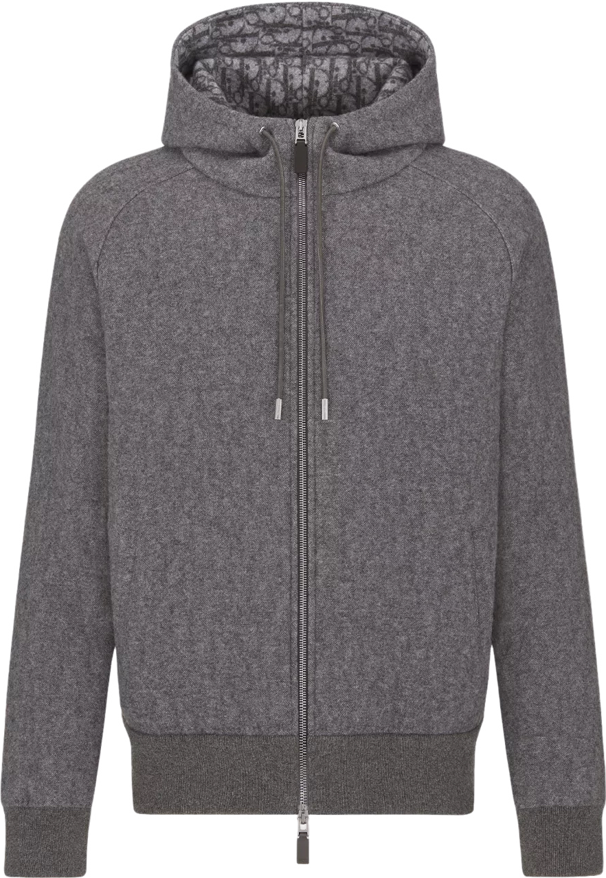 Pull à Capuche Zip Intégral Gris Chiné - Marque Autre