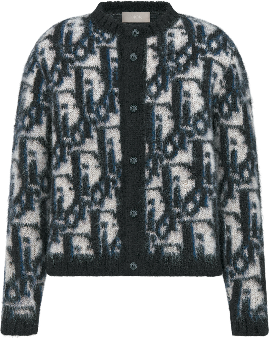 Cardigan Dior Jacquard Monogram Noir et Blanc