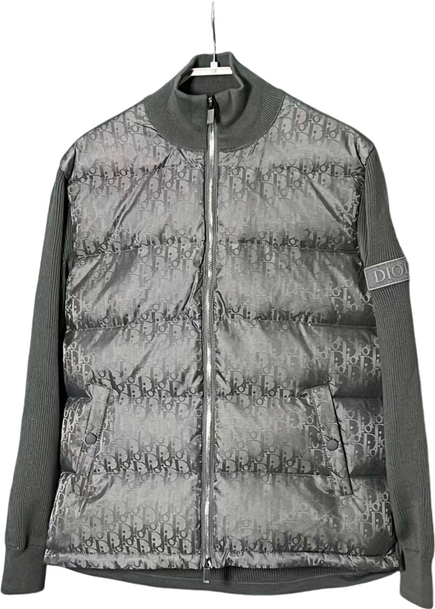 Dior Veste Matelassée Hybride Monogram Gris
