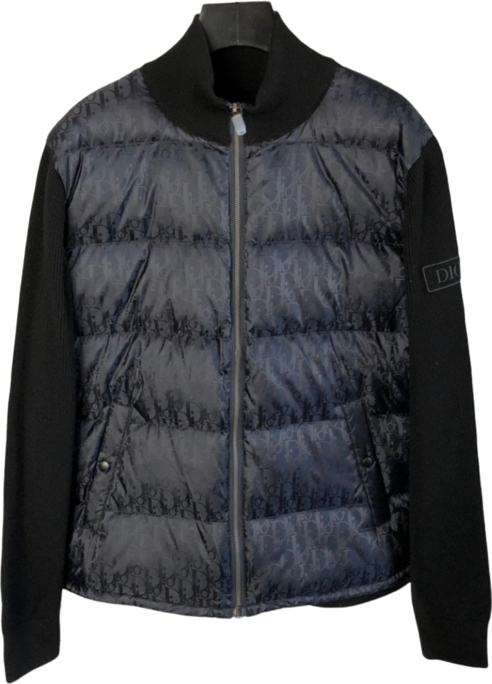 Veste Dior Hybride Matelassée Noir et Bleu Marine