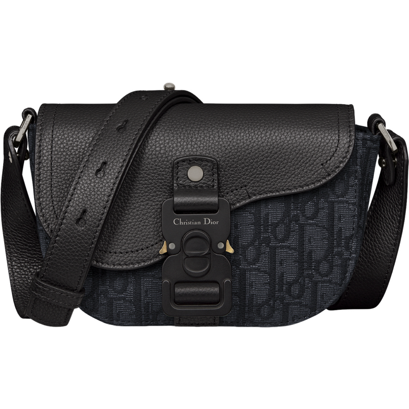 Sac Christian Dior Saddle Monogram Canvas Noir