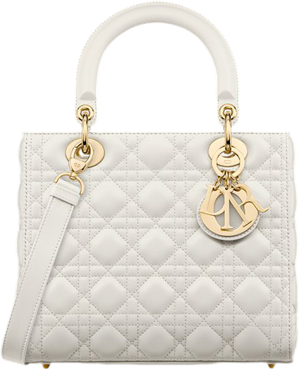Dior Lady Dior Sac à Main Medium Cannage Blanc
