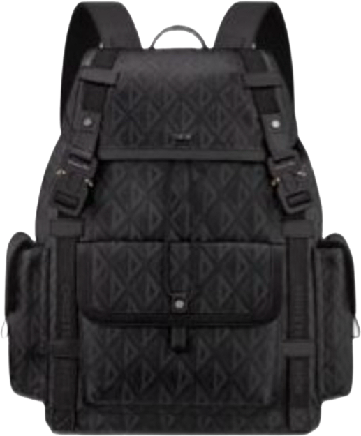 Sac à dos luxe matelassé noir avec poches latérales