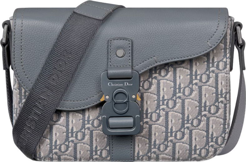 Sac Christian Dior Saddle Oblique Canvas Gris