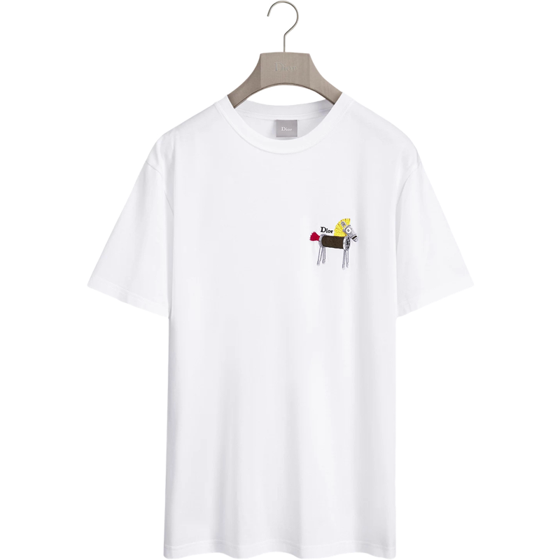 Dior T-Shirt Blanc Imprimé Graphique