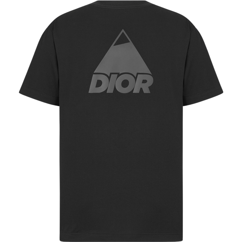 Dior T-Shirt Noir Triangle Logo Imprimé