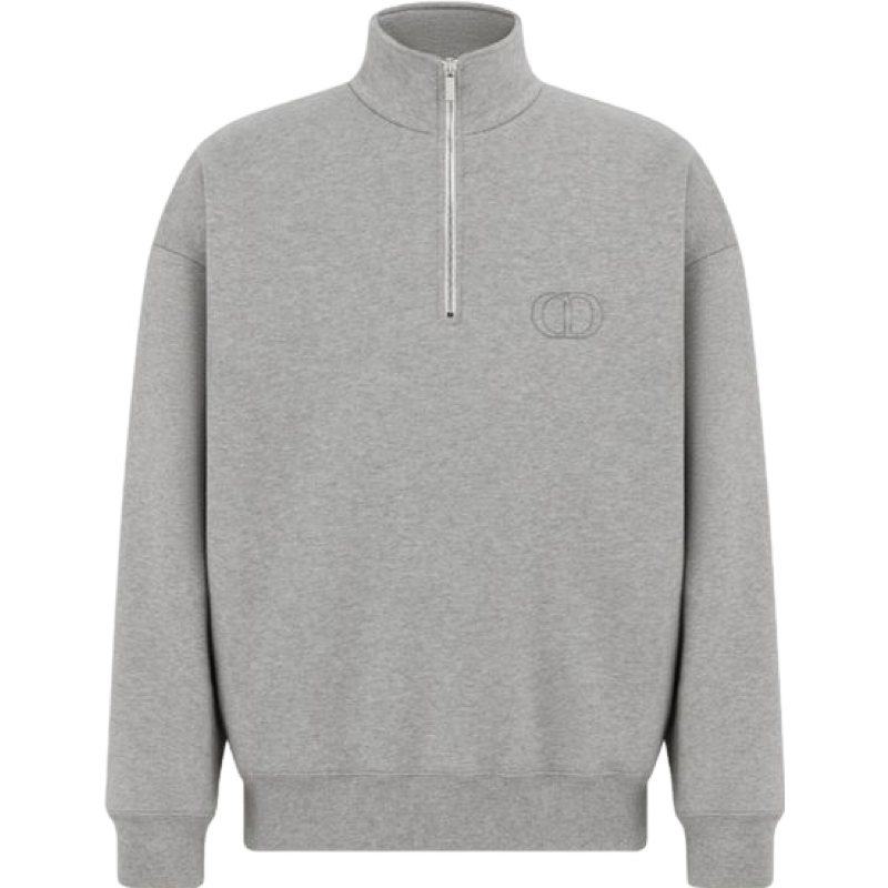 Pull Dior CD Half-Zip Sweatshirt Gris