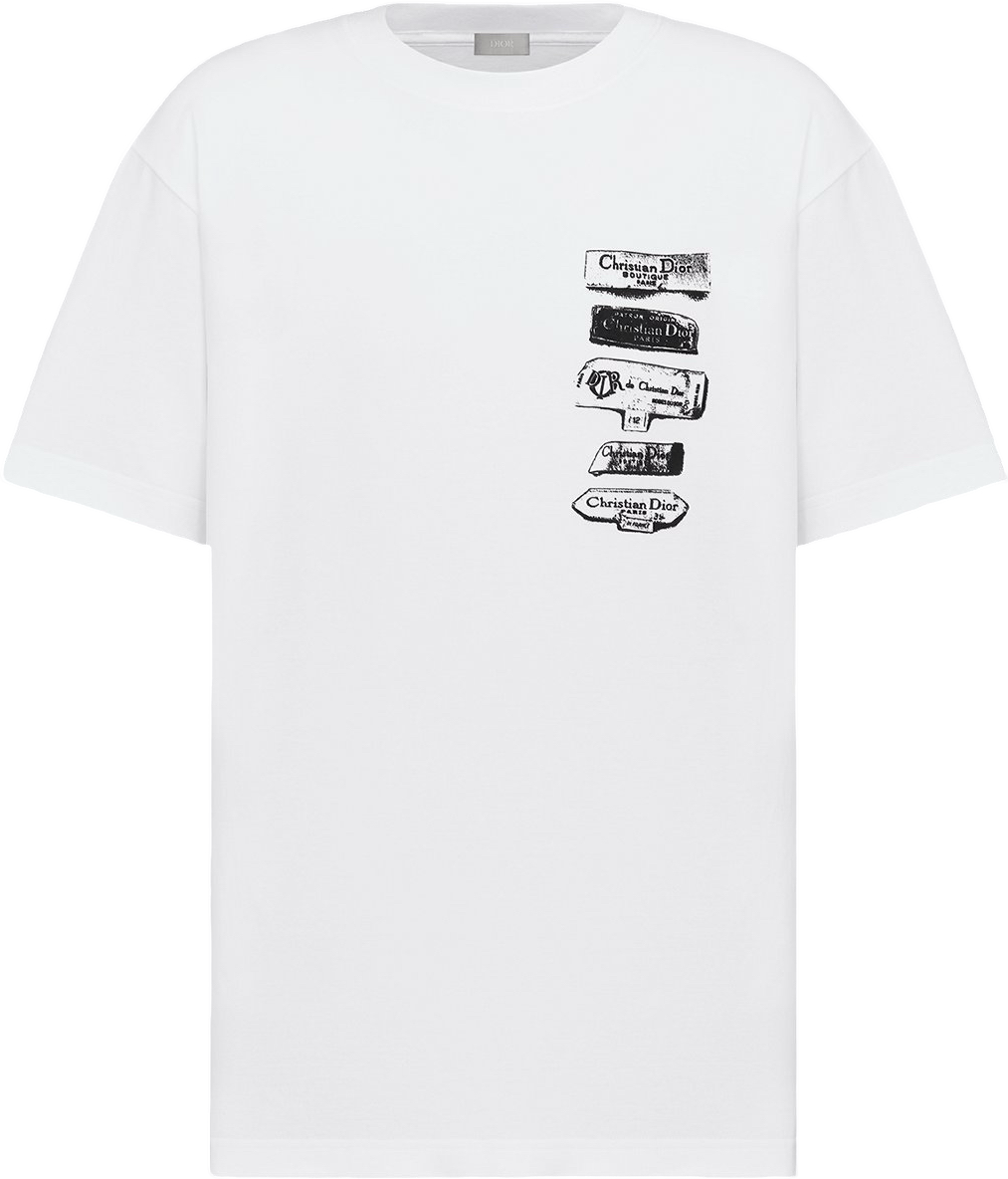 Christian Dior T-shirt Oversize Blanc Logo Vintage