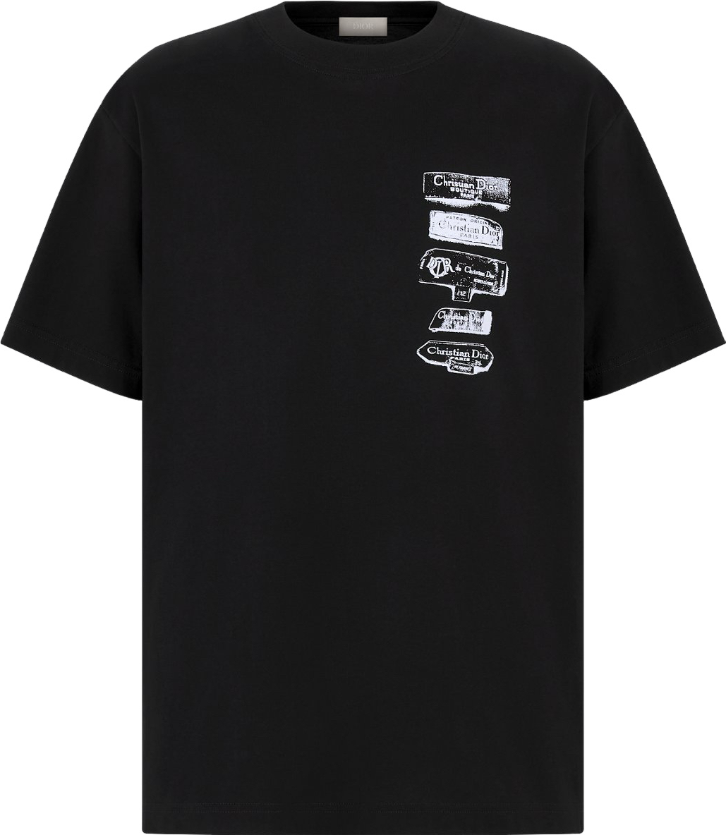 T-shirt Christian Dior Noir Imprimé Logos